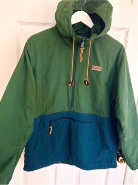 L.L. Bean Wmn’s sz M Green Petrol Hooded Windbreaker Puffer Jacket